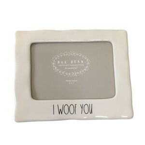 Rae Dunn Artisan Collection "I WOOF YOU" Ceramic Photo Frame Dog 5"x7"